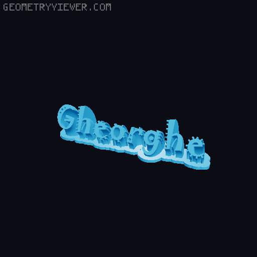 Sweeping crazy name tag 3D model thumbnail