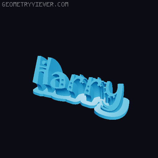 Sweeping crazy name tag 3D model thumbnail