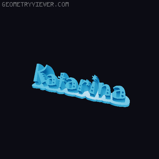 Sweeping crazy name tag 3D model thumbnail