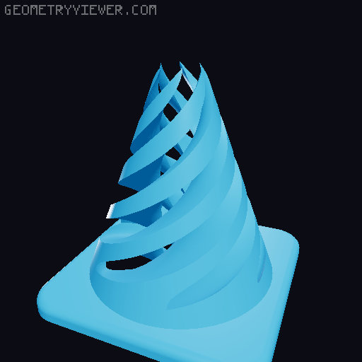 Traffic Cone - Spiral Fidget 3D model thumbnail