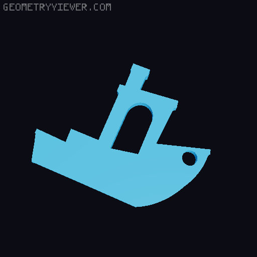Benchy keychain 3D model thumbnail