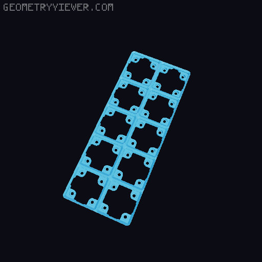 GridFinity Connecting Baseplate with press-fit magnets 3D model thumbnail