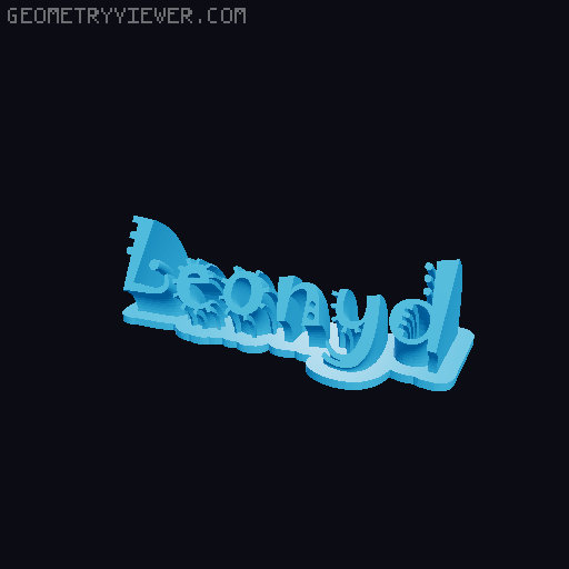 Sweeping crazy name tag 3D model thumbnail