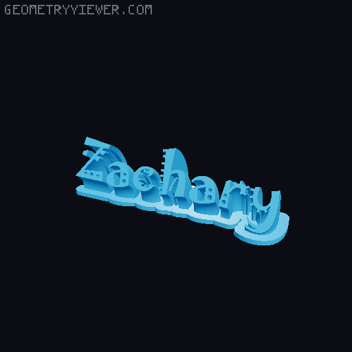 Sweeping crazy name tag 3D model thumbnail