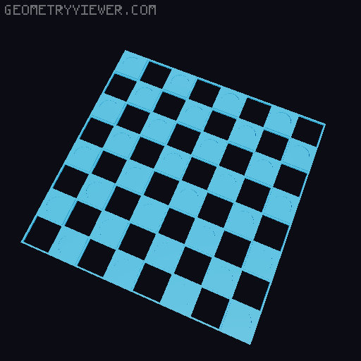 chessboard for tiny chess 3D model thumbnail