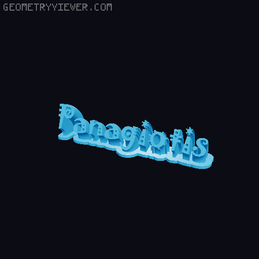 Sweeping crazy name tag 3D model thumbnail