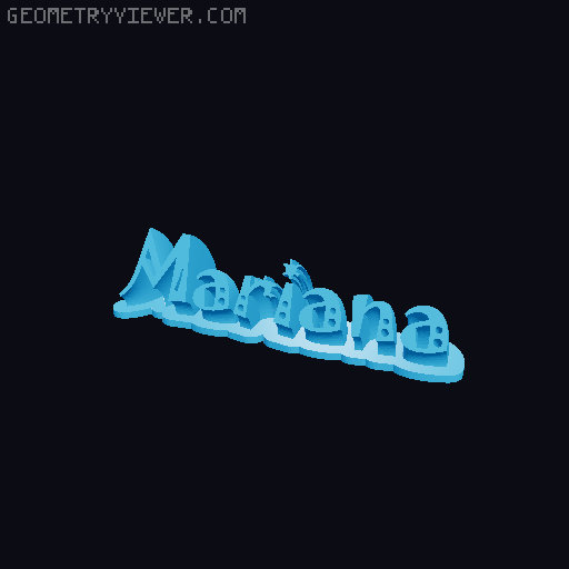 Sweeping crazy name tag 3D model thumbnail