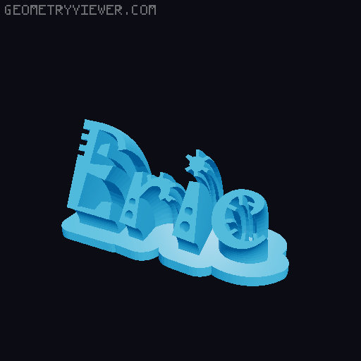 Sweeping crazy name tag 3D model thumbnail