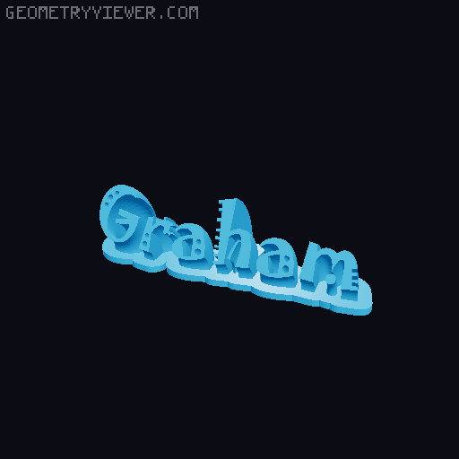 Sweeping crazy name tag 3D model thumbnail
