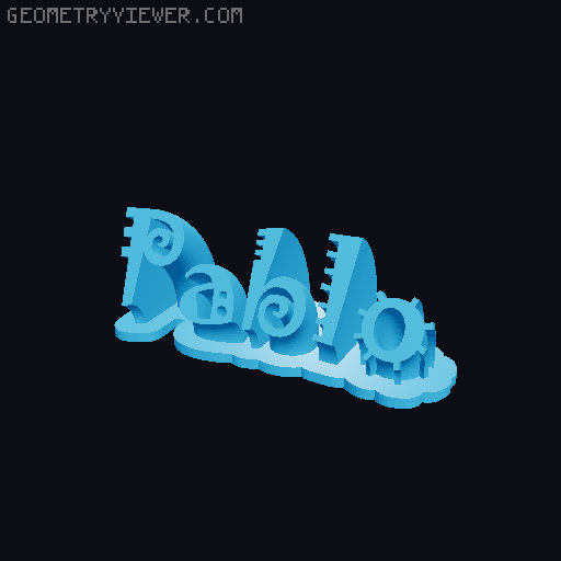 Sweeping crazy name tag 3D model thumbnail