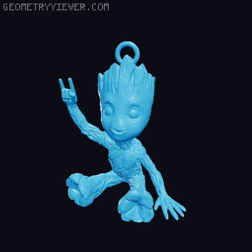 heavy_metal_groot_key chain 3D model thumbnail