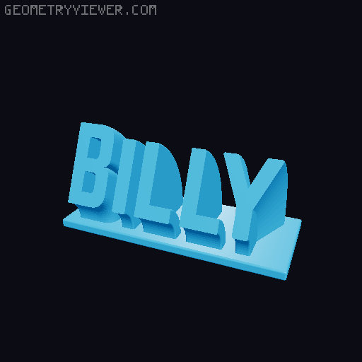 Sweeping Name Tag 3D model thumbnail