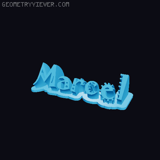Sweeping crazy name tag 3D model thumbnail