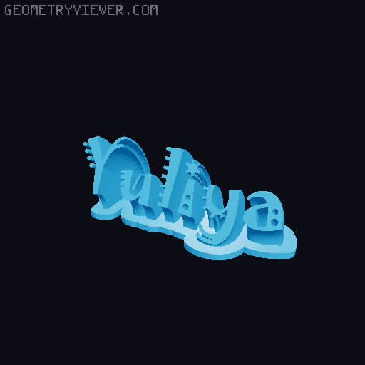 Sweeping crazy name tag 3D model thumbnail