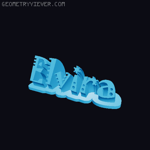 Sweeping crazy name tag 3D model thumbnail