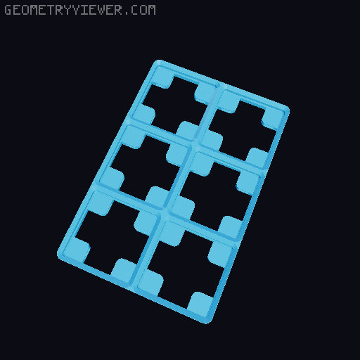 Magnet-slide-in baseplate with dovetail connectors 3D model thumbnail