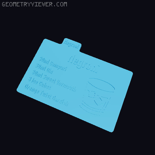 Cocktail Recipe Quick Reference Cards + Holder 3D model thumbnail