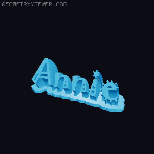 Sweeping crazy name tag 3D model thumbnail