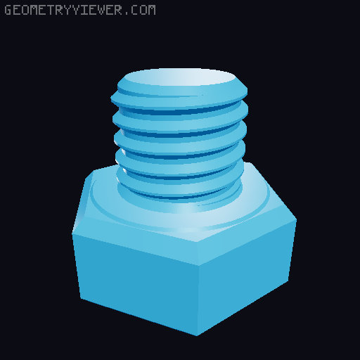 Hundreds of Metric Hex Screws Version 1: M2, M3, M4, M5, M6, M8, M10, M12, M14, M16, ... M48 3D model thumbnail