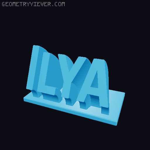Sweeping Name Tag 3D model thumbnail