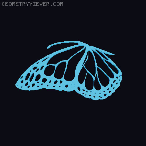 Butterfly Magnet Art (Two-Part) 3D model thumbnail