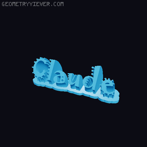 Sweeping crazy name tag 3D model thumbnail