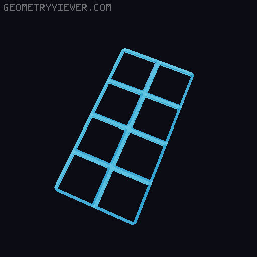Gridfinity Thin base with magnets 3D model thumbnail