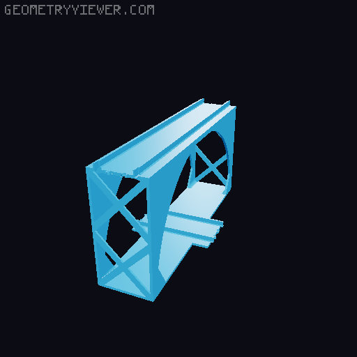 Lego Train Bridge - 10 degree grade 3D model thumbnail