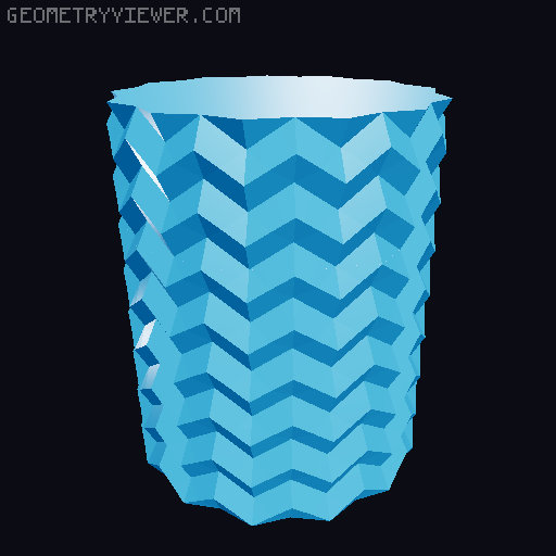 Geometric Origami Pencil pot Pen holder with Drawer 3D model thumbnail