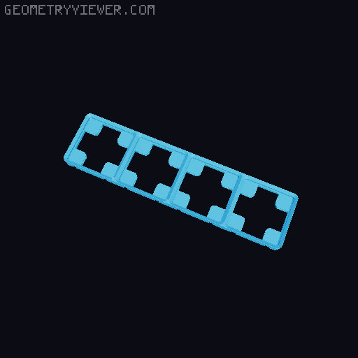 Magnet-slide-in baseplate with dovetail connectors 3D model thumbnail