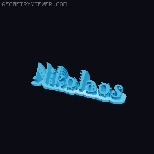 Sweeping crazy name tag 3D model thumbnail