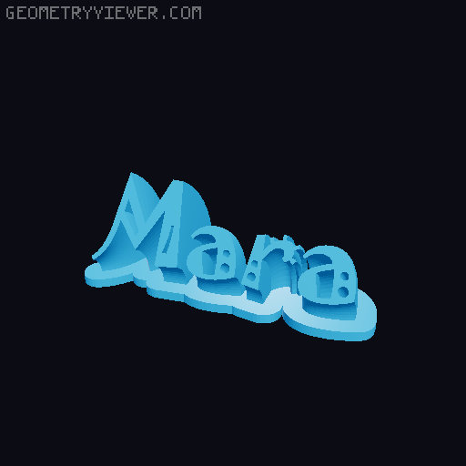 Sweeping crazy name tag 3D model thumbnail