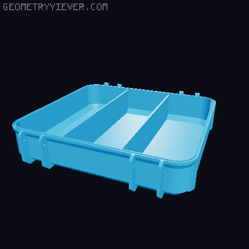 Pack of Tool Box Bases with Compartments 3D model thumbnail