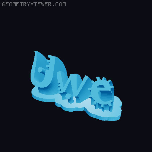 Sweeping crazy name tag 3D model thumbnail