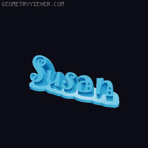 Sweeping crazy name tag 3D model thumbnail