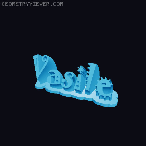 Sweeping crazy name tag 3D model thumbnail