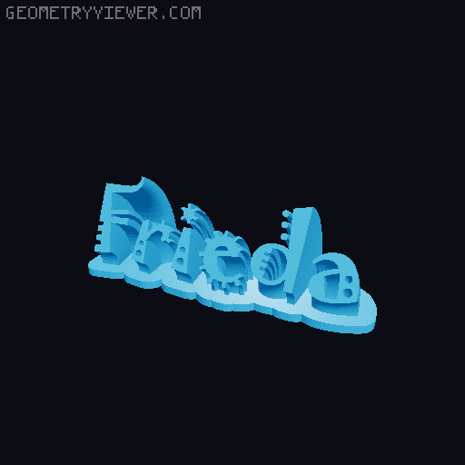 Sweeping crazy name tag 3D model thumbnail