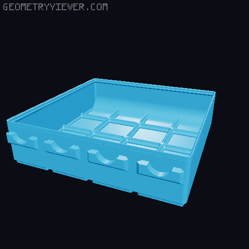 Parametric Gridfinity bins for GOEWS 3D model thumbnail