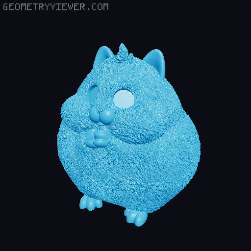 Fat Hamster - 6mm + 8mm glass eye compatible 3D model thumbnail