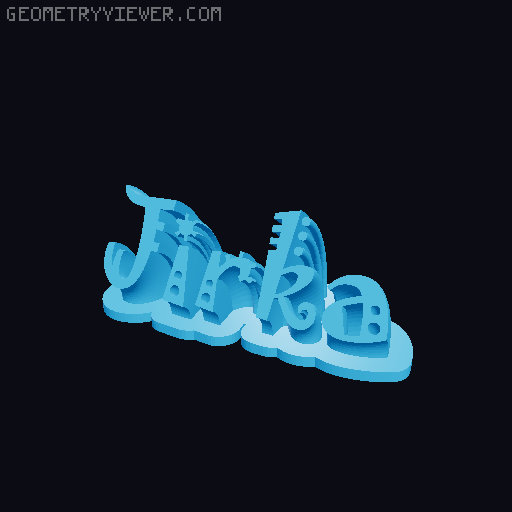 Sweeping crazy name tag 3D model thumbnail