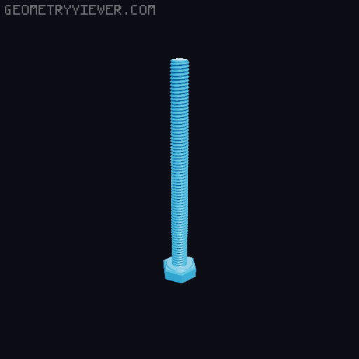 Hundreds of Metric Hex Screws Version 1: M2, M3, M4, M5, M6, M8, M10, M12, M14, M16, ... M48 3D model thumbnail
