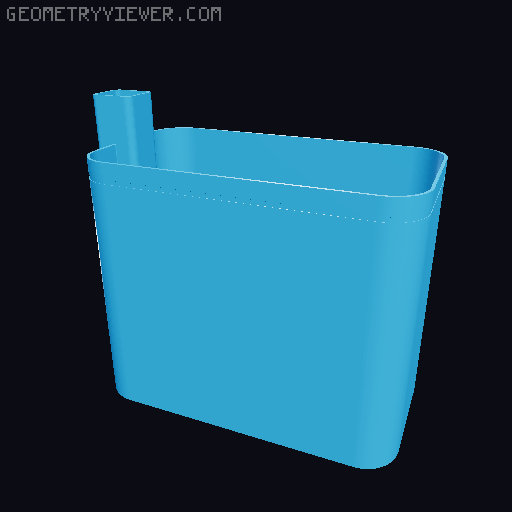 Self-watering rectangular planter (for taller plants) 3D model thumbnail