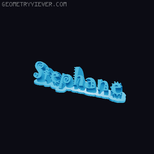 Sweeping crazy name tag 3D model thumbnail