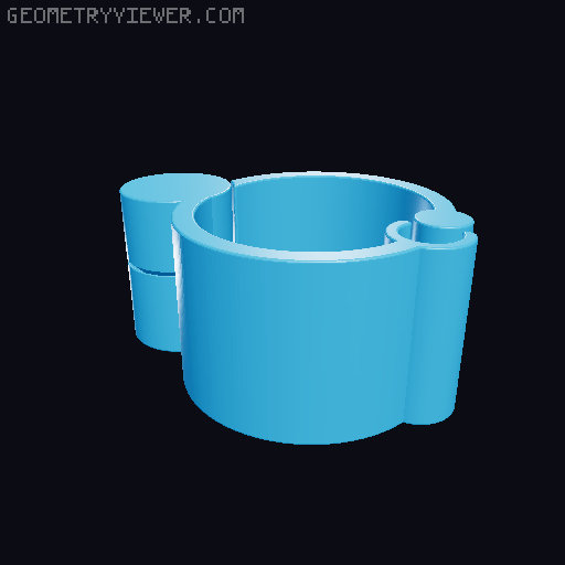 Openable cable clip Print-in-place 3D model thumbnail