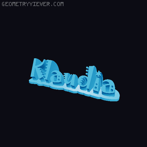 Sweeping crazy name tag 3D model thumbnail