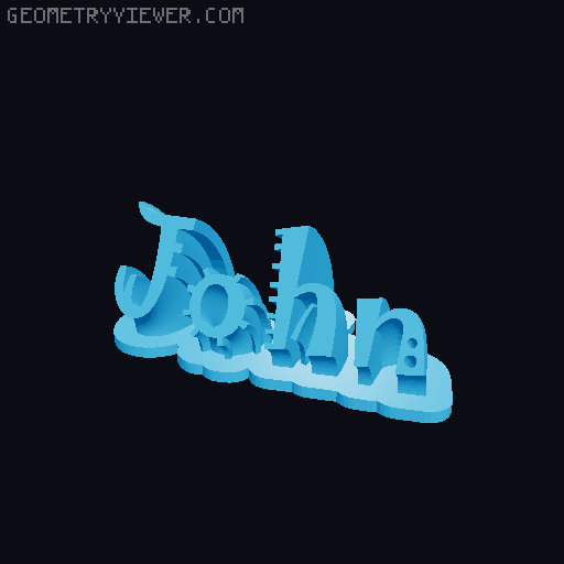 Sweeping crazy name tag 3D model thumbnail