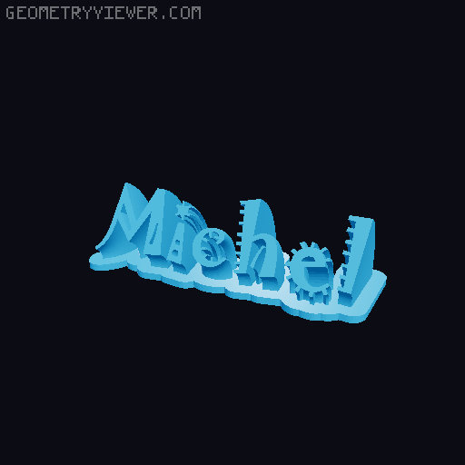 Sweeping crazy name tag 3D model thumbnail