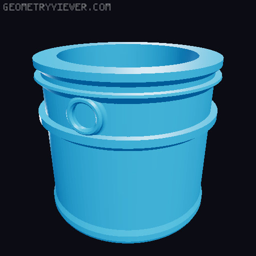 Stylized Paint bucket with self-emissive text. 3D model thumbnail