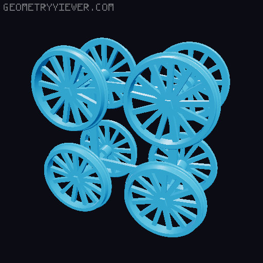 57 inch driver wheel HO scale 3D model thumbnail