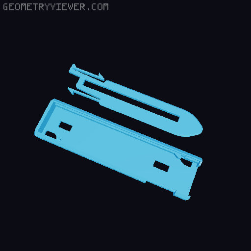 OTF blade and handle, fixed. 3D model thumbnail